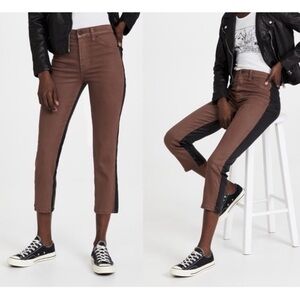 7 For All Mankind Chocolate and Black High-Rise Jeans